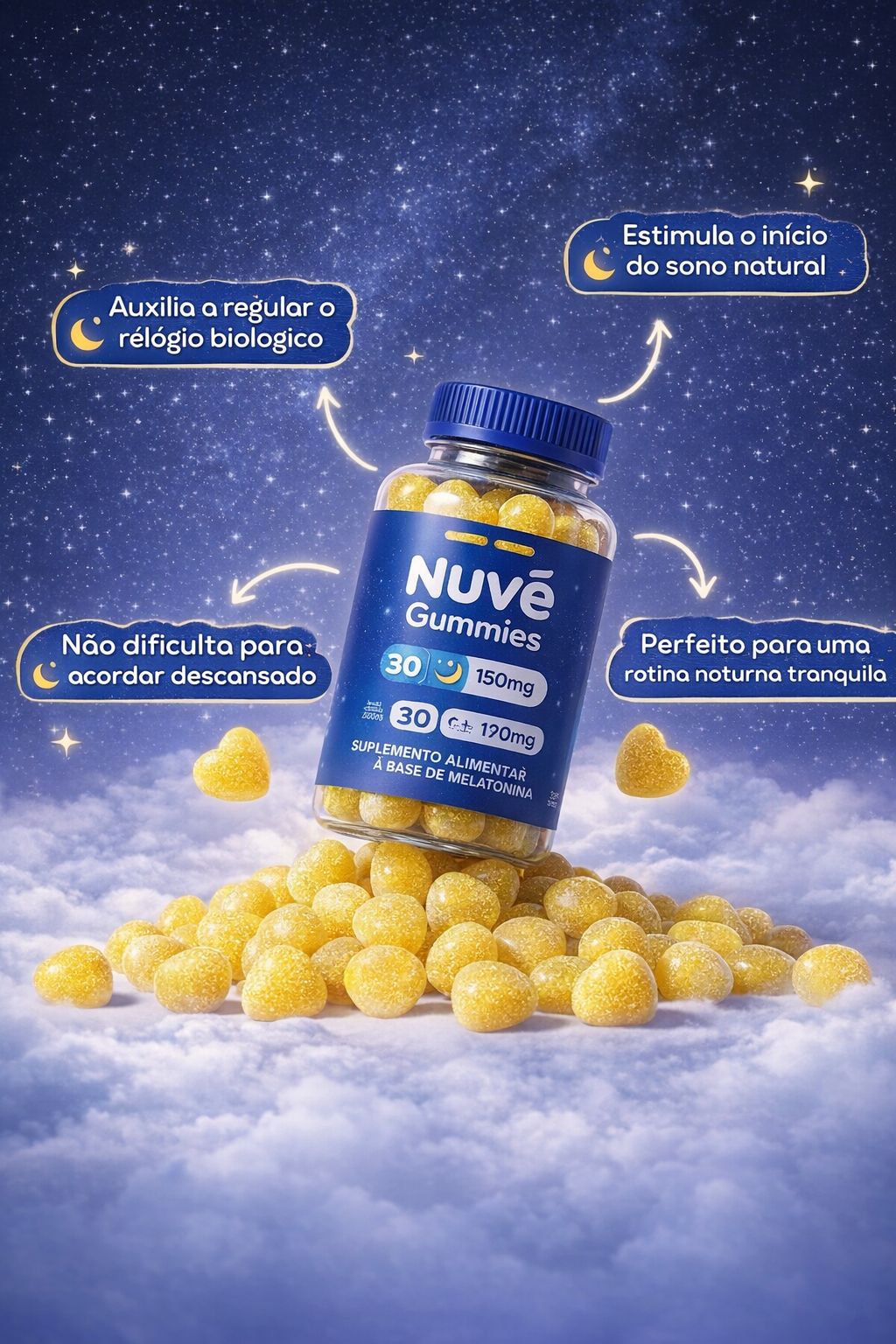 Nuvê Gummies Melatonina 30 cápsulas